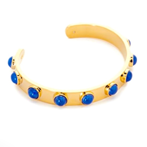 Kate Spade gold cuff bracelet with blue studs - Picture 3 of 6